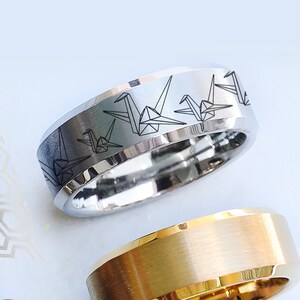 Engraved Origami Ring, Origami Ring, Origami Promise Ring, Traditional ...