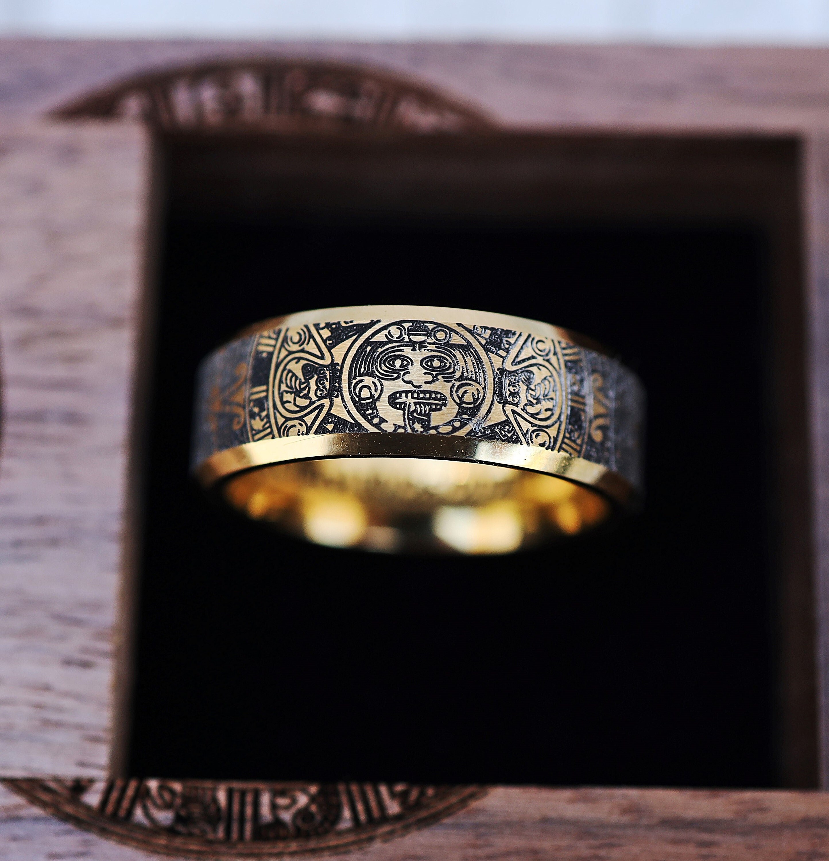Gold Aztec Ring Etsy Australia