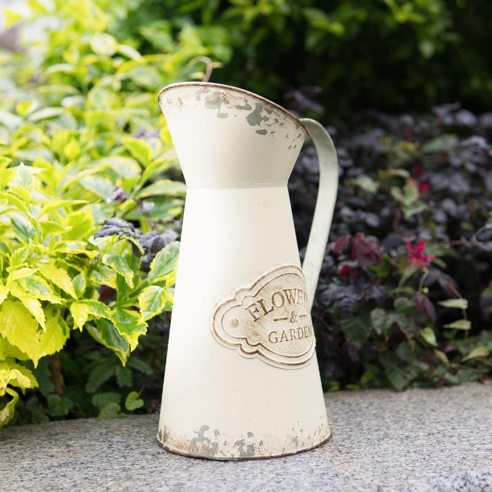 Farmhouse Decorative Pitcher Metal Rustic Pitcher Vase Flower Etsy