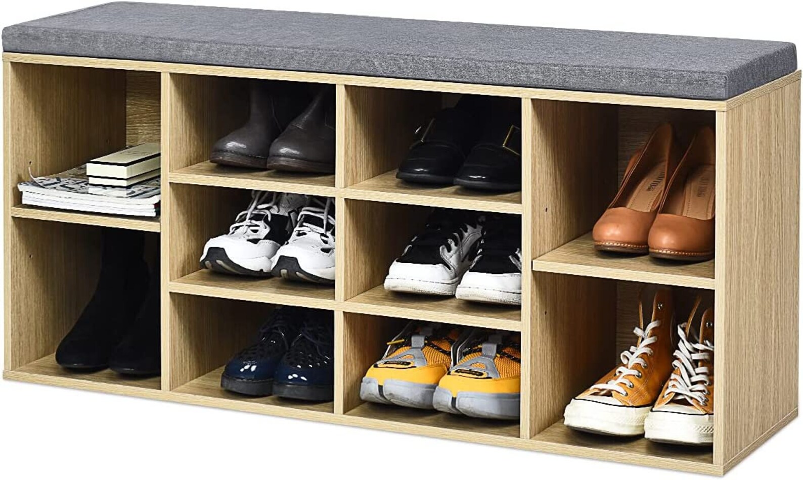 Shoe Storage Bench With Seating Cushion Cubbie Shoe Etsy