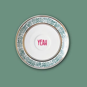 Wandteller mit Spruch Vintage | Statement Wanddeko | politischer Teller | feministische Deko | Geschenk Idee | Yeah |