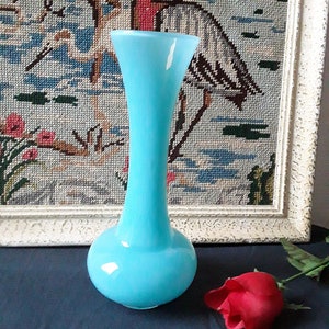 Vintage blue opaline vase