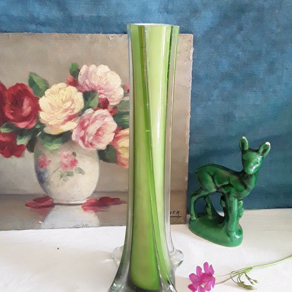 vase soliflore vert vintage