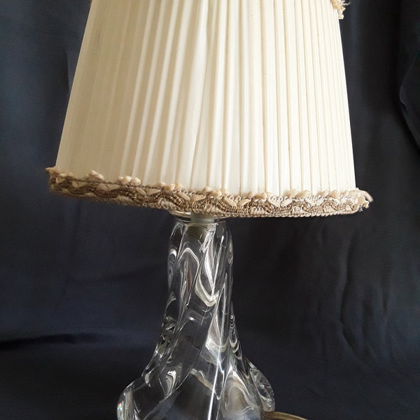 Lampe vintage pied en verre