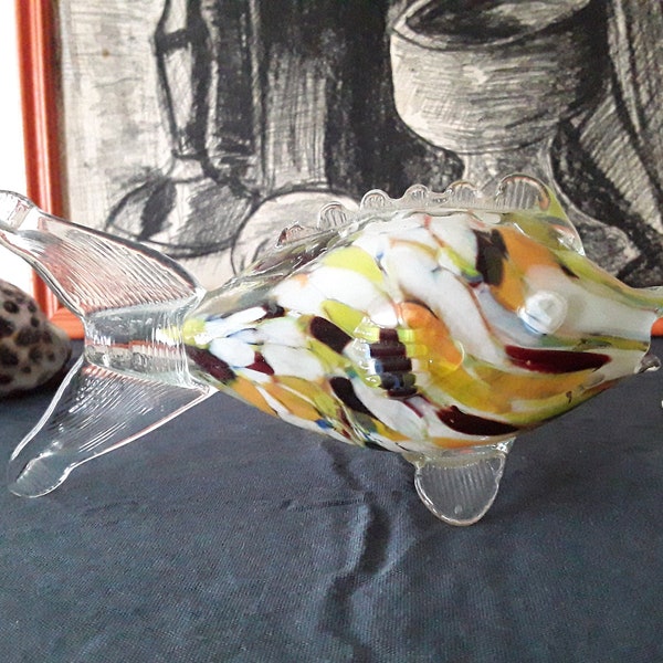 Poisson en verre de Murano années 80