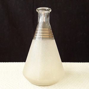 Vintage white and gold granite vase or carafe