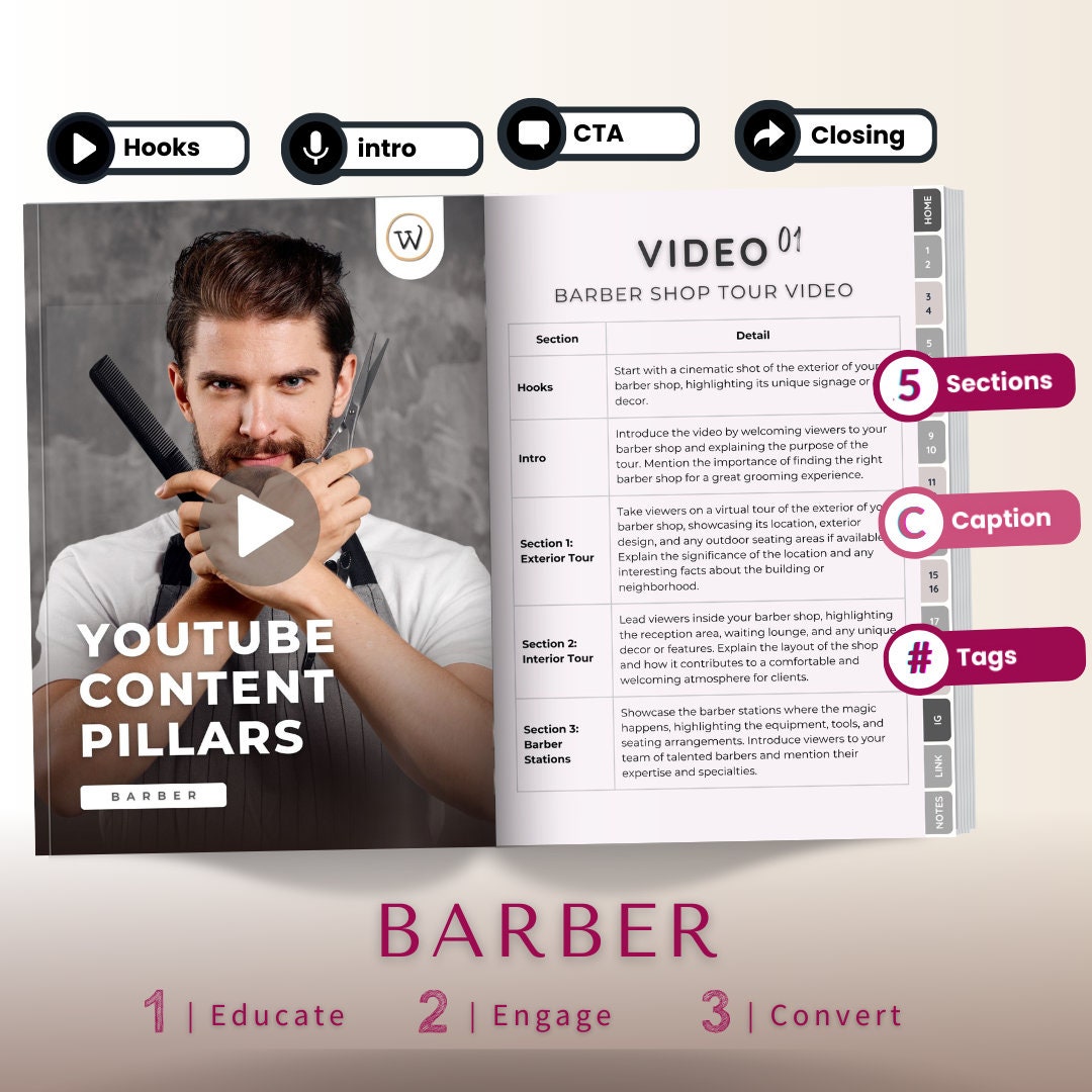Video Script Template Content Ideas Printable - Pillar Video Youtube ...
