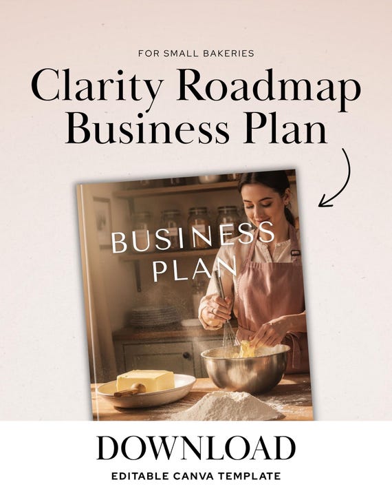 Bakery Business Plan - Canva Template - Printable Planner PDF | US Letter Size | Baker - Cake Shop