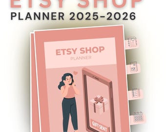 Planer sklepu Etsy na lata 2026–2027 – Sprzedawca Etsy, plik PDF do druku | Format A4 | PLR