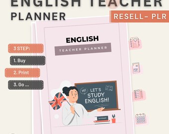 English Teacher Planner 2024 - Printable PDF | A4 Size | Resellable PLR