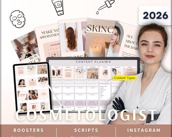 Cosmetologist Instagram Kit 7in1 Bundle Canva Template-Content Planner-Post Caption-Reels-Story-Carousel-DM Manychat-Beauty Clinic