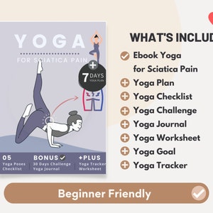 Yoga for Sciatica Pain 2024 Printable Ebook Yoga Plan-Yoga Journal-Yoga Tracker-Yoga Worksheet-Yoga Challenge-Yoga Checklist-Yoga Goal image 2