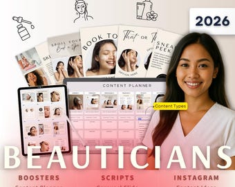 Beauticians Biz Kit Bundle2026 - Canva Template-Instagram Post Ideas-Planner-Skin Care Beauty Salon Content Calendar-Google Sheet