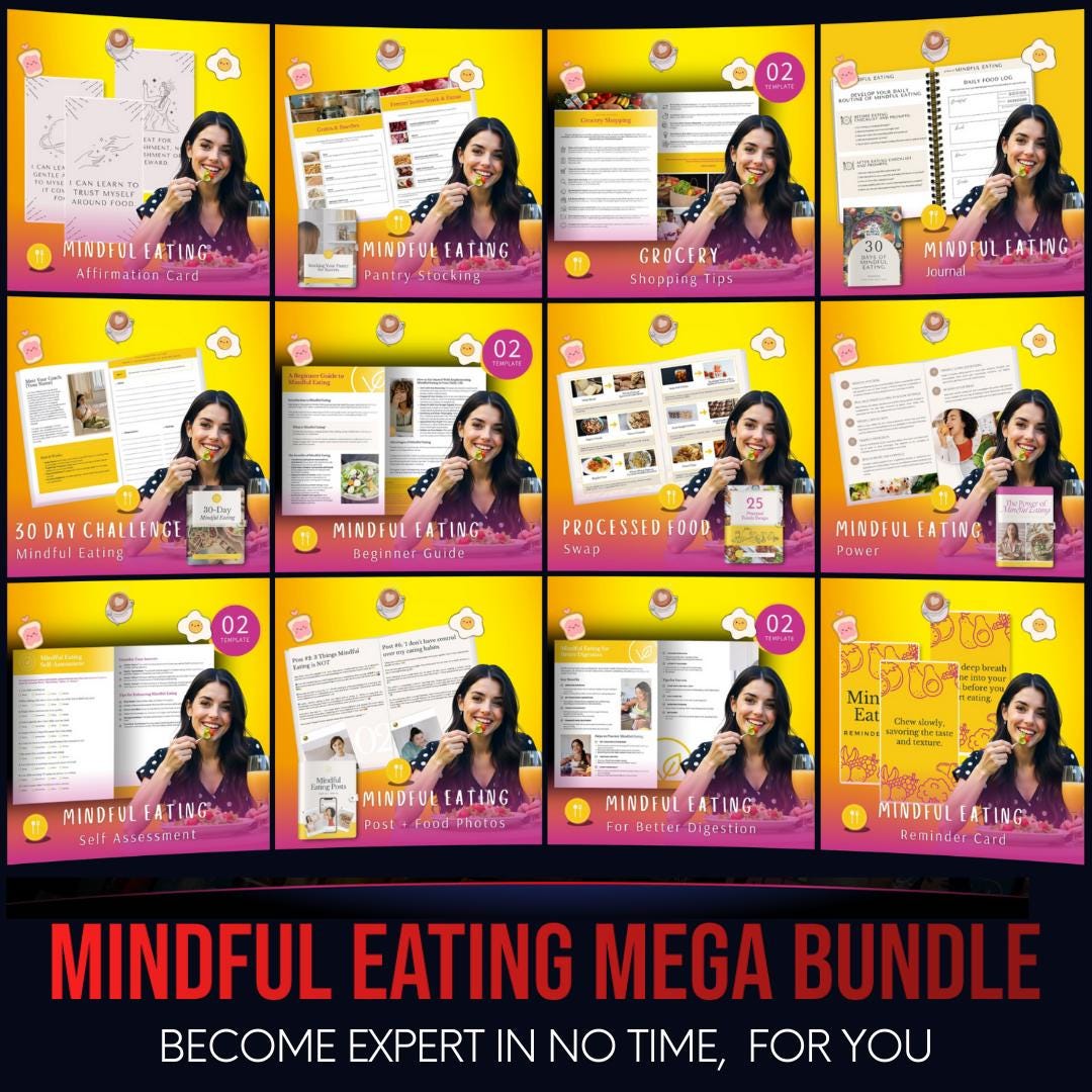 Mindful Eating Mega Bundle - Canva Template - Etsy
