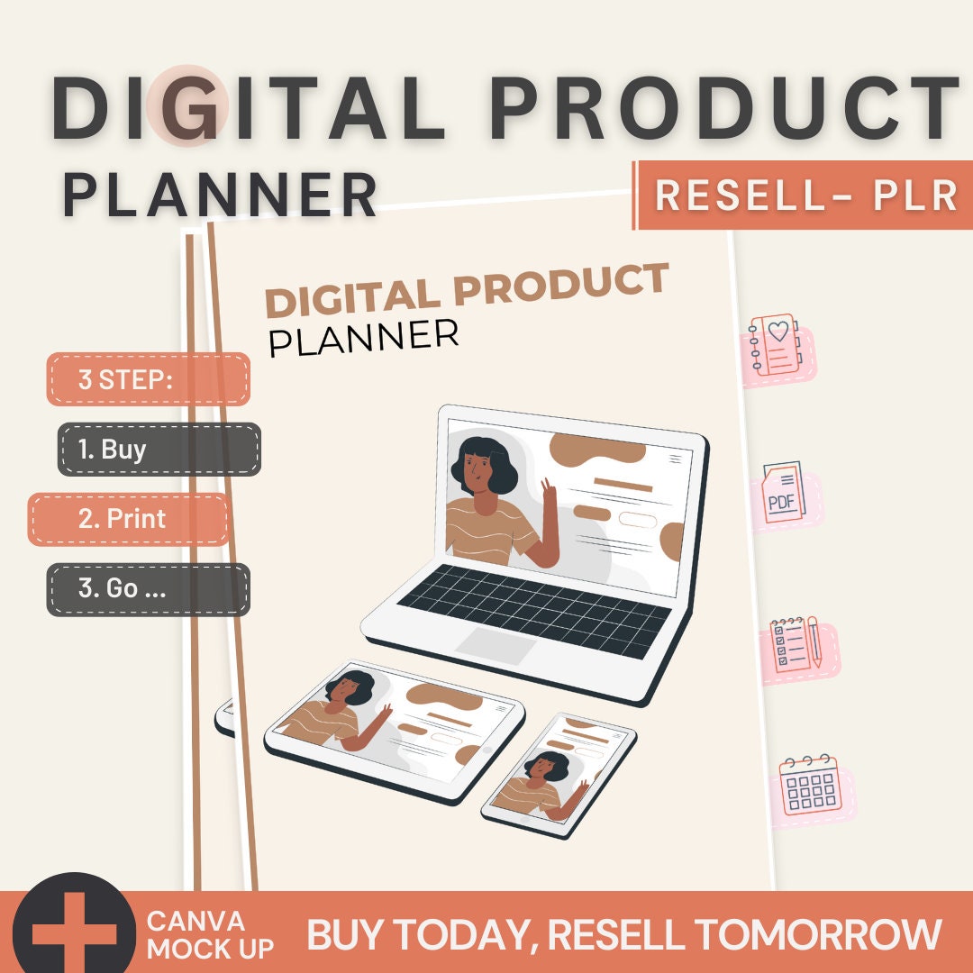Digital Product Planner 2024 Printable PDF A4 Size Resellable PLR - Etsy