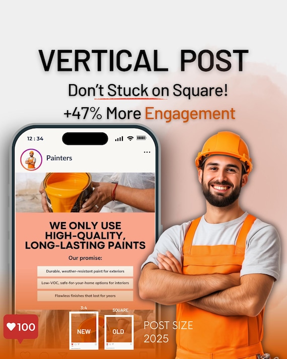 Painters Social Canva-Branding-Instagram-Painting=House-Residential-Interior-Exterior-Domestic-Home Decor-Property-Caption-Hooks-Kit2025