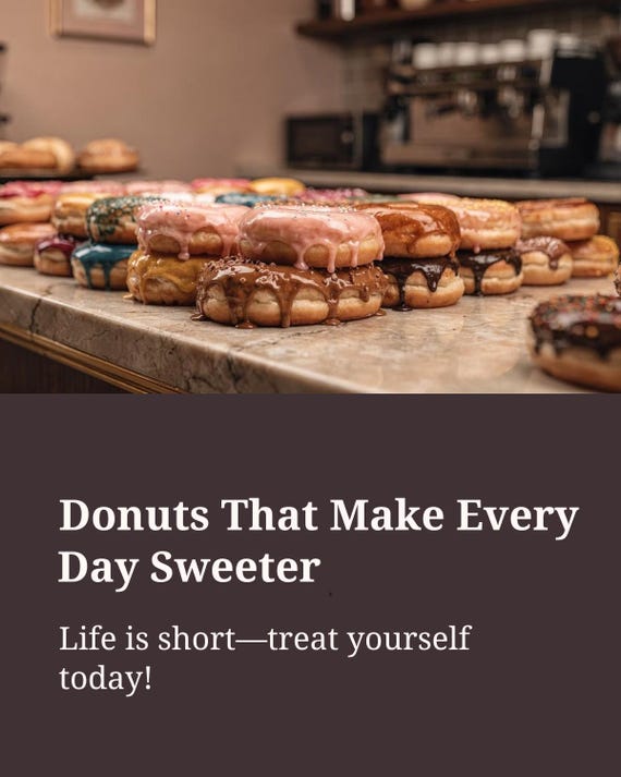 Donut Canva Template = Social Media Promotion - Instagram - Linkedin - Pinterest - Whatsapp Status - Threads Youtube Carousel  - WYSIWYG