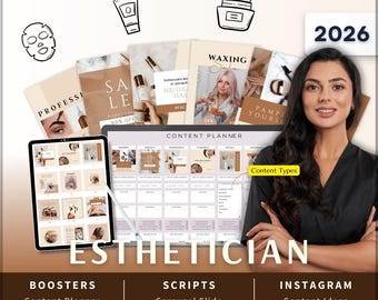 Esthetician Instagram Kit 7in1 Bundle Canva Template-Content Planner-Post Caption-Reels -Insta Story-Carousel -DM Manychat-Salon