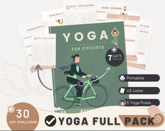 Yoga for Cyclists 2024 | Printable Ebook + Yoga Plan-Yoga Journal-Yoga Tracker-Yoga Worksheet-Yoga Challenge-Yoga Checklist-Gifts for him