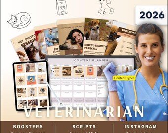 Veterinarian Instagram Kit 7in1 Bundle Canva Template-Content Planner-Post Caption-Reels-Insta Story-Carousel-DM Manychat-Pet Shop
