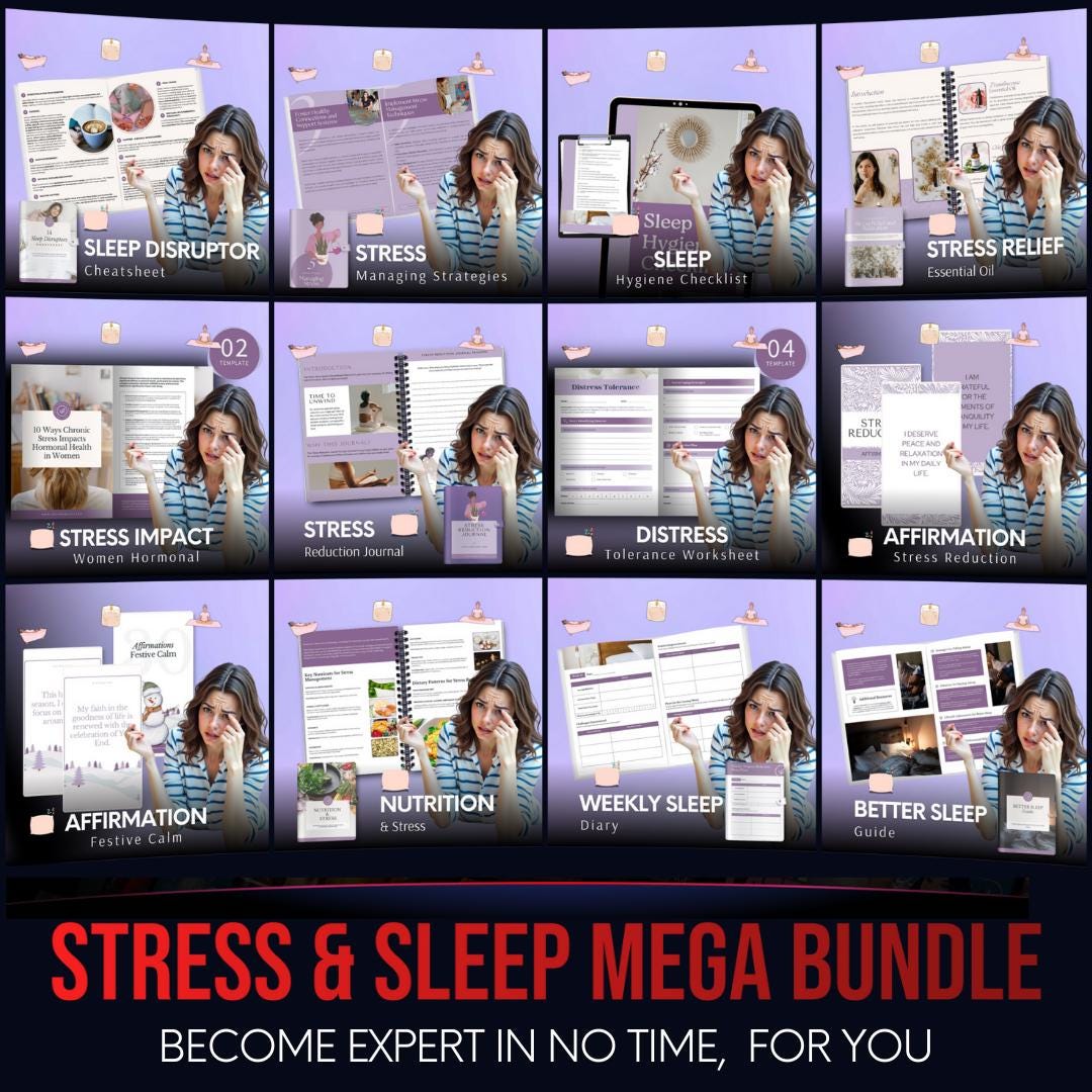 Stress and Sleep Mega Bundle-canva Template - Etsy