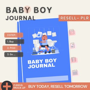 Diario para bebé niño Gift2025: PDF imprimible, carta de EE. UU., PLR revendible