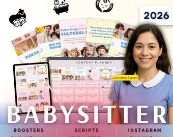 Doula Biz Kit Bundle2026 - Canva Template-Instagram Post Ideas-Planner-Babysitter Content Calendar-Google Sheet