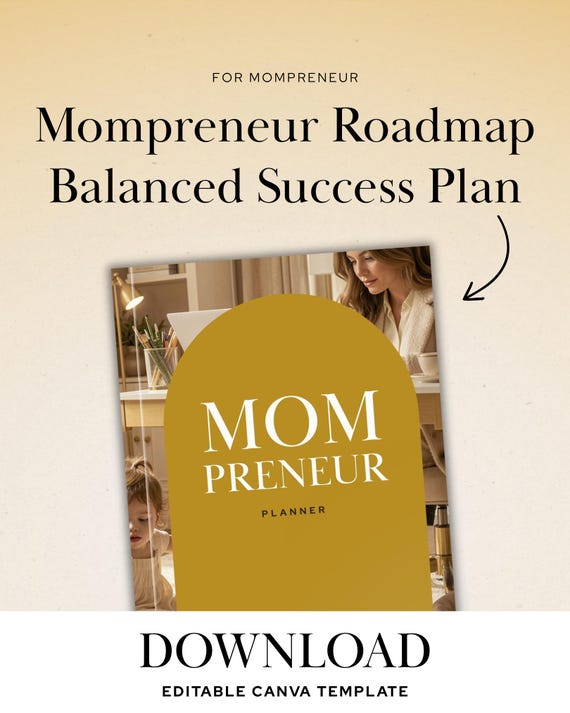 Mompreneur Business Plan - Canva Template - Printable Planner PDF | US Letter Size
