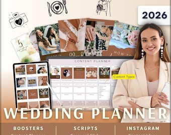 Wedding Planner Instagram Kit 7in1 Bundle Canva Template-Content Planner-Post Caption-Reels-Insta Story-Carousel Slide-DM Manychat