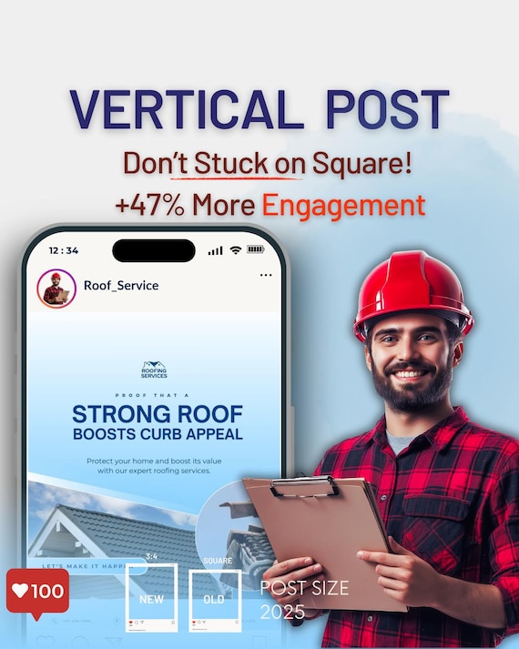 Roofing Service Social Canva Template-Branding-Instagram Planner-Roof-Roofers Caption-Hooks-Kit2025