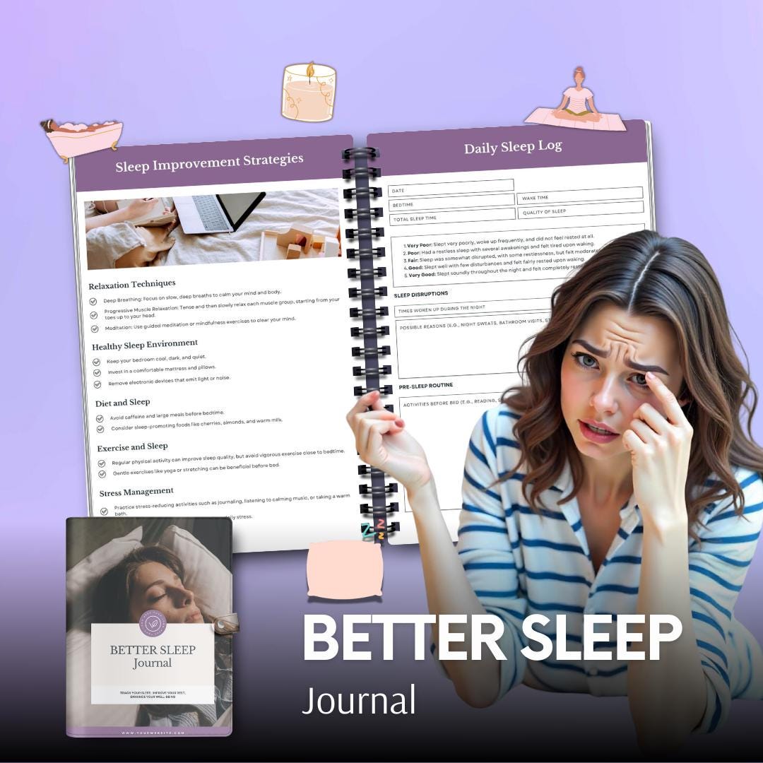 Better Sleep Journal - Canva Template - Etsy