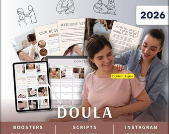 Doula Instagram Kit 7in1 Bundle Canva Template-Content Planner-Caption-Reels-Story-Carousel -DM Manychat-Pregnancy-Breastfeeding
