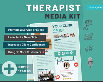 Canva Template - Media Kit for Therapist Clinic 2024 - Printable Catalog