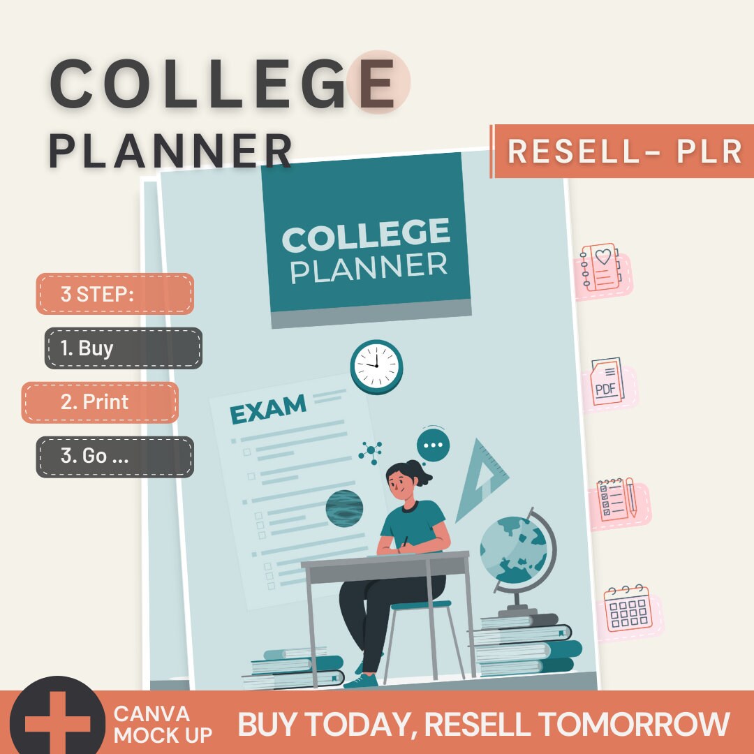 College Planner Printable PDF A4 Size Resellable PLR - Etsy