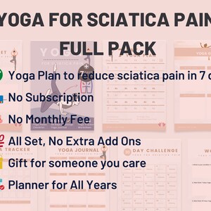 Yoga for Sciatica Pain 2024 Printable Ebook Yoga Plan-Yoga Journal-Yoga Tracker-Yoga Worksheet-Yoga Challenge-Yoga Checklist-Yoga Goal image 3