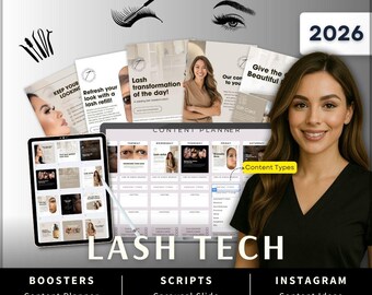 Lash Technician Instagram Kit 7in1 Bundle Canva Template-Content Planner-Caption-Reels-Insta Story-Carousel-DM Manychat-Aestheticians