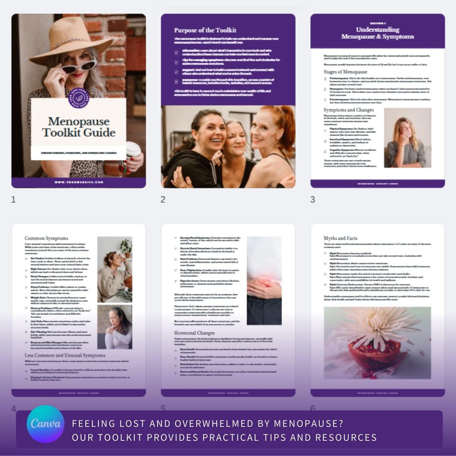 Menopause Toolkit Guide-canva Template: Perimenopause-menopausal - Etsy