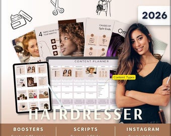 Hairdresser Instagram Kit 7in1 Bundle Canva Template-Content Planner-Caption-Reels-Story-Carousel -DM Manychat styler-hairstylist