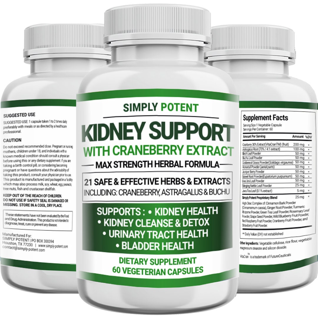 Kidney Support Supplement, Premium Kidney Cleanse and Detox 705mg Pills