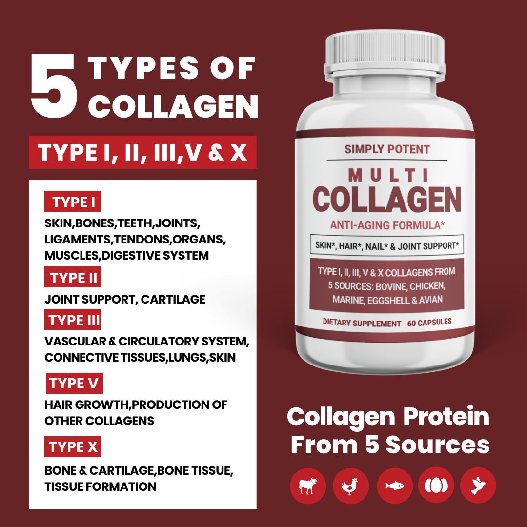 Multi Collagen Peptides Powder Pills Hydrolyzed Collagen Etsy.de