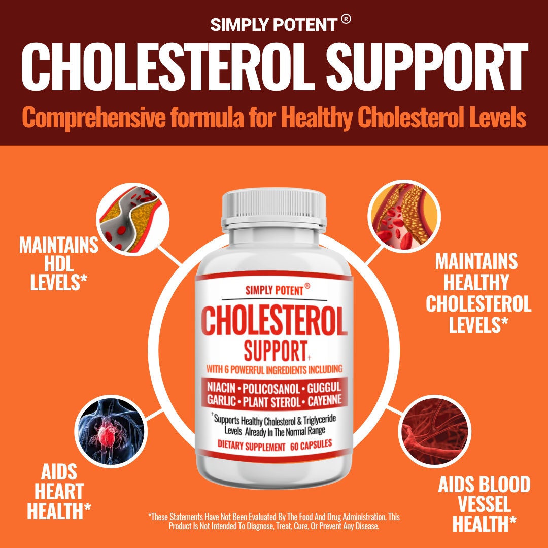Cholesterol Support Supplement for Heart Health with Niacin Etsy