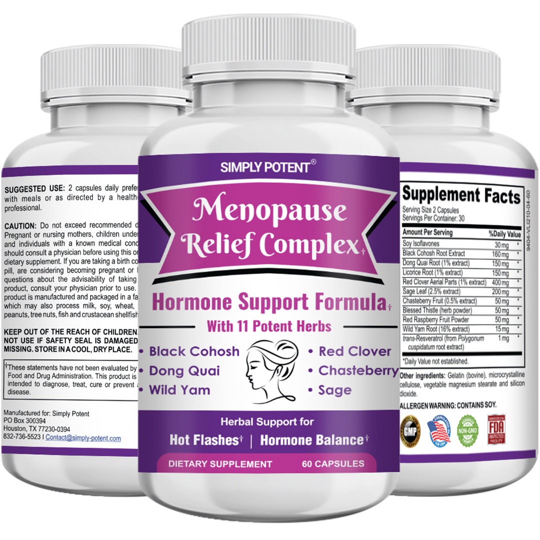 Hormone Balance for Women PMS & Menopause Relief Support With Black