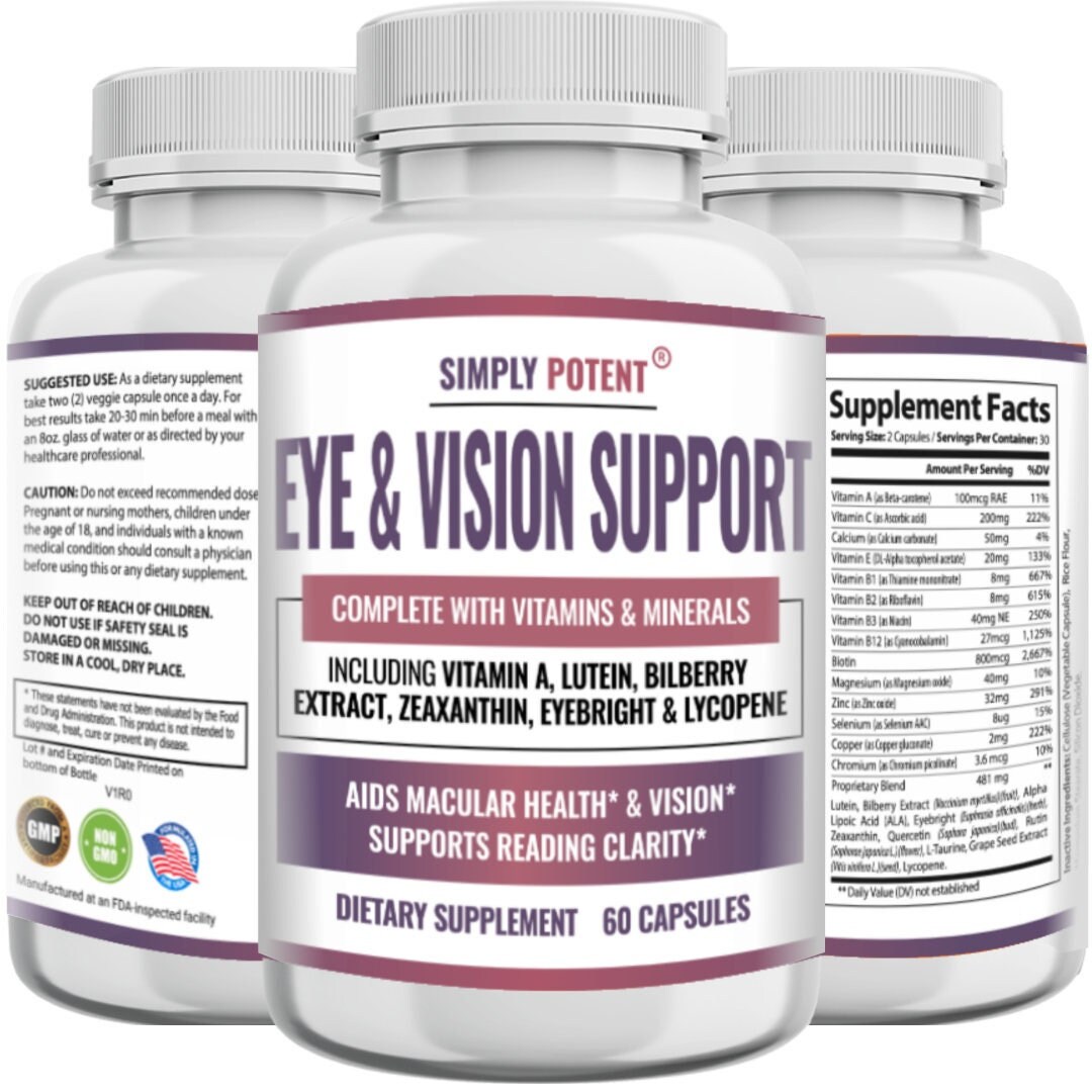 Lutein & Zeaxanthin Eye Health Supplements for Adults, Natural Eye and