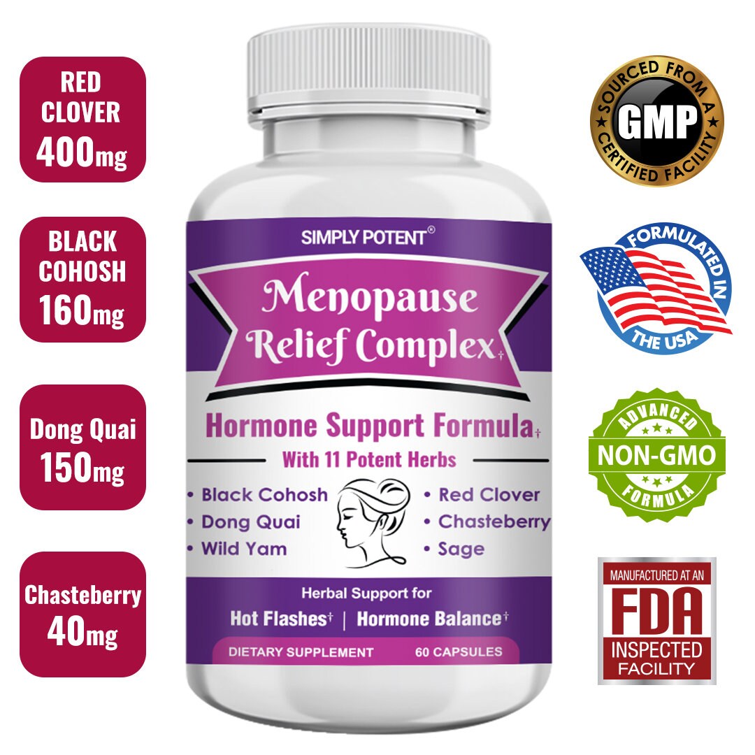 Hormone Balance for Women PMS & Menopause Relief Support With Black