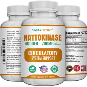 Simply Potent Nattokinase Supplement, with Max Activity Enzyme for Heart, Circulation, Blood Vessel Health & Antioxidant Support