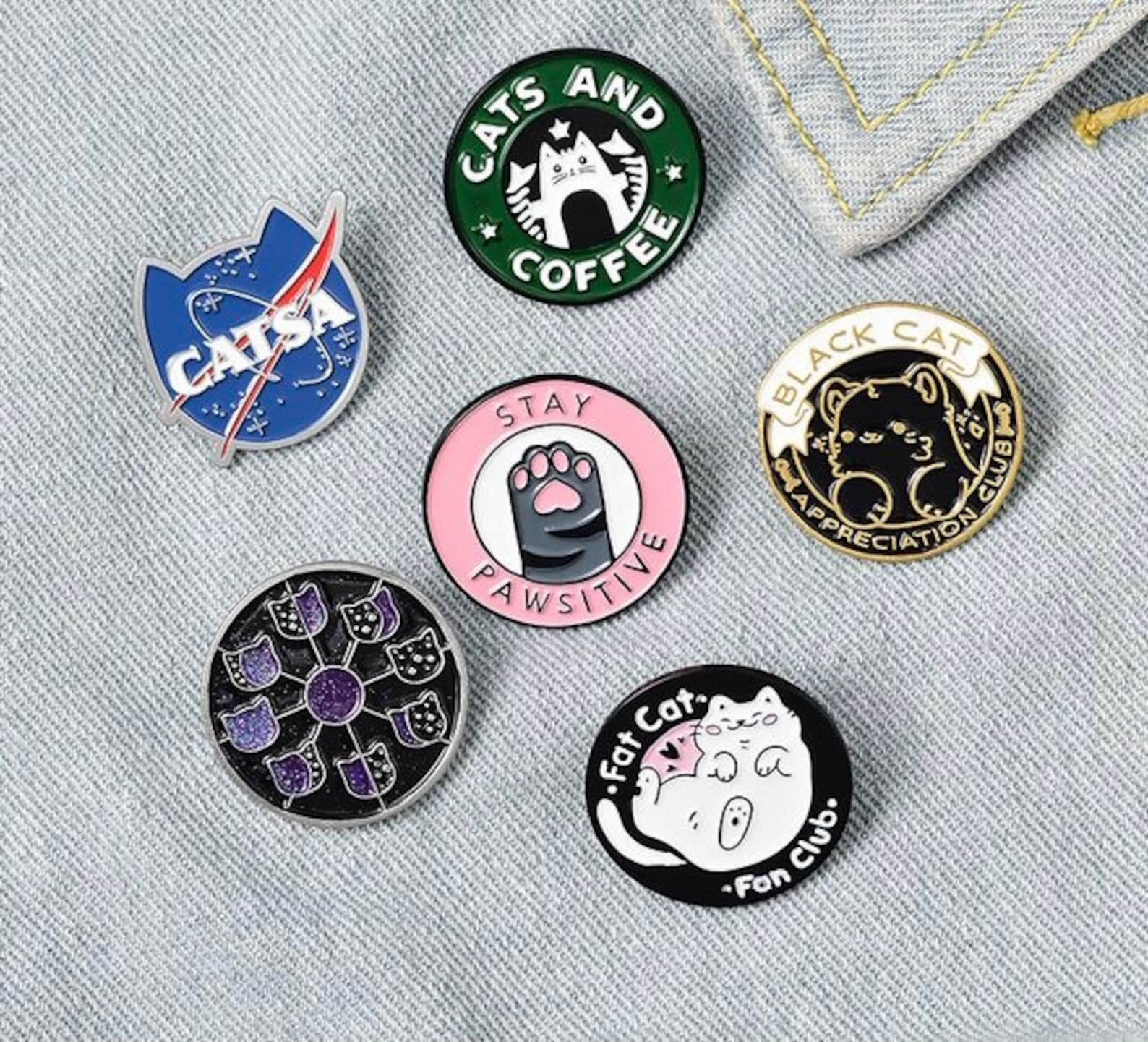 Cute Handmade Kawaii Cat Enamel Pins Etsy