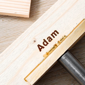 Carimbo de couro personalizado com 26 letras e números, intercambiável, alfabeto de A a Z, com suporte, carimbo de couro, carimbo de madeira