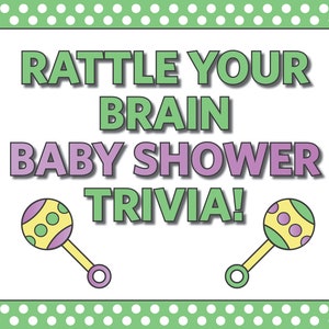 Virtual Baby Shower Game For New Mom, Rattle Your Brain Trivia, Baby Shower Activity, Game for Zoom Party, Online Games, Instant Download