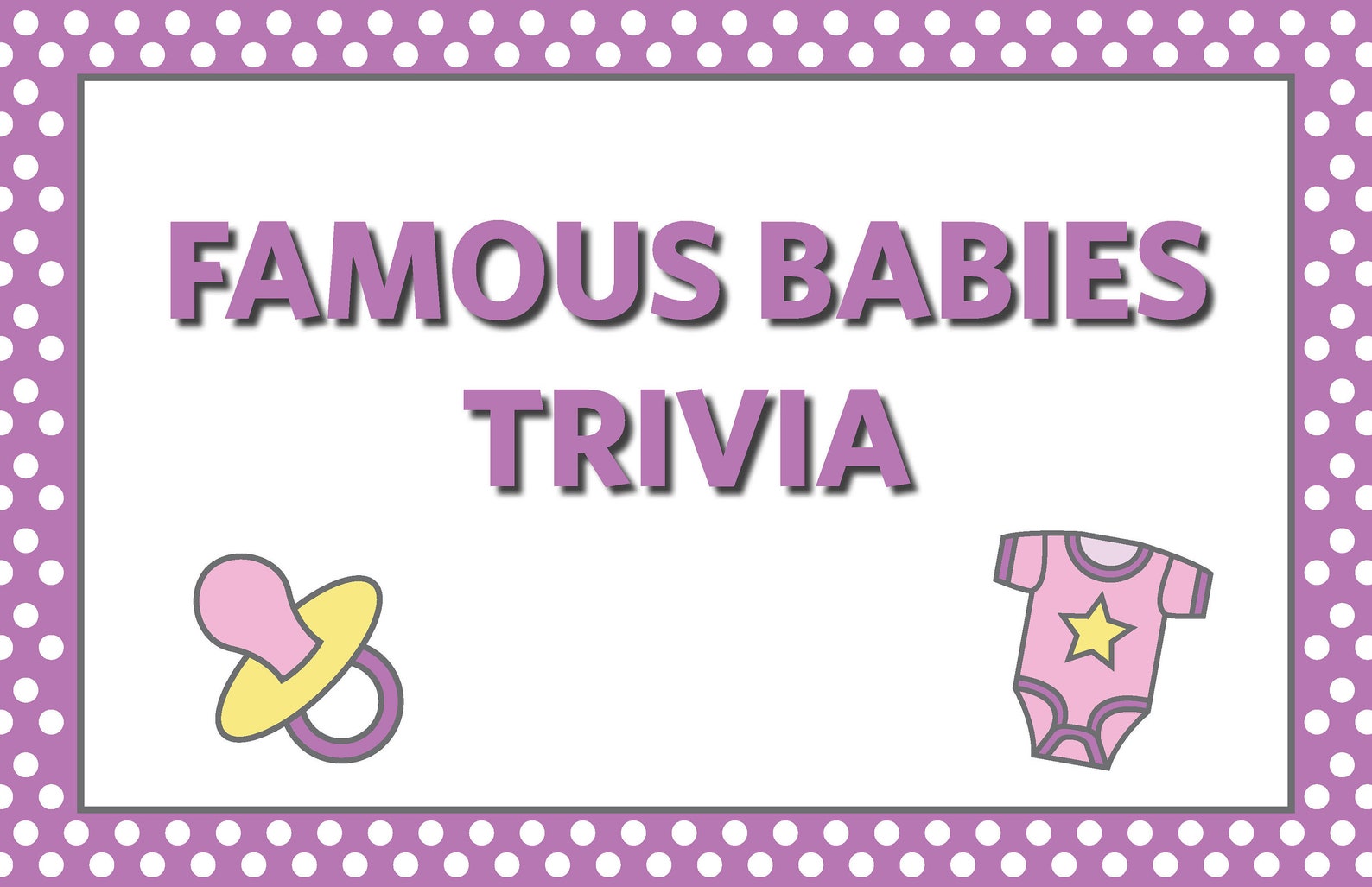 Virtual Baby Shower Game Famous Babies Trivia Baby Shower ...
