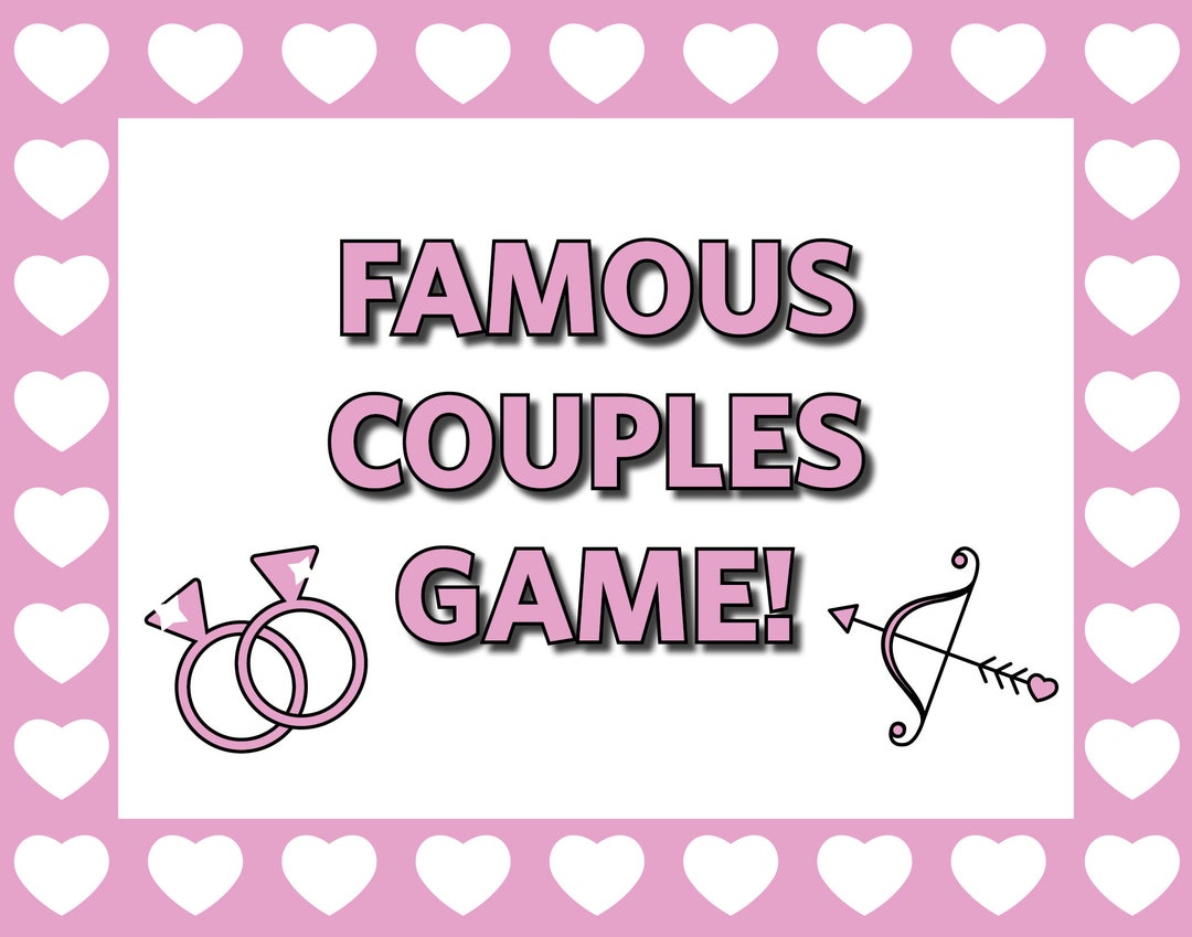 Bridal Shower Game, Virtual Bridal Shower, Game for Zoom Party, Famous